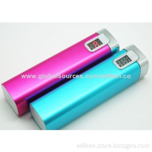 Mobile Phone Chargers, 2,200mAh, LCD Digital Indicator, Stainless Case/Protect Over-charge/Discharge